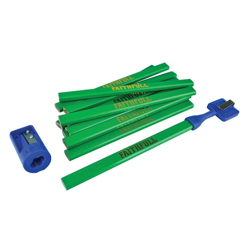 Carpenter's Pencil Kit Green / Hard (Pack 12) FAICPGKIT