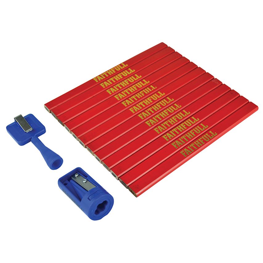 Carpenter's Pencil Kit Red / Medium (Pack 12) FAICPRKIT
