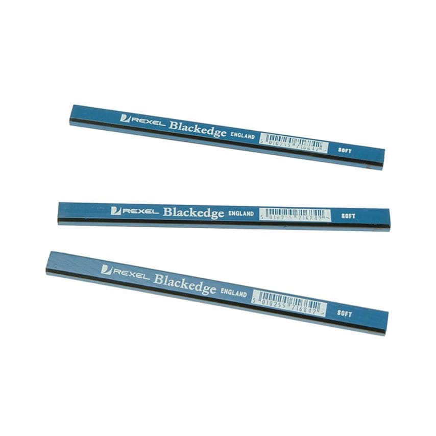 Carpenters Pencils - Blue/Soft Card of 12