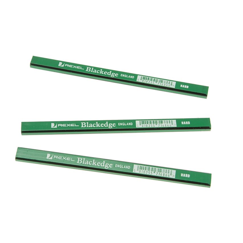 Carpenters Pencils - Green/Hard Card of 12