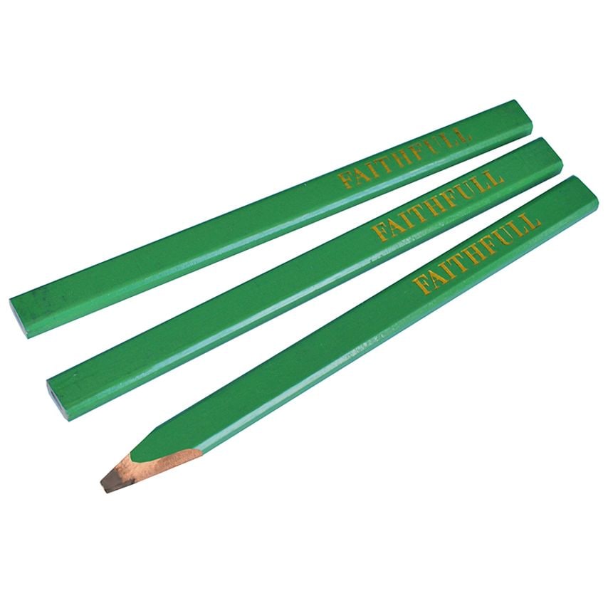 Carpenter's Pencils - Green / Hard (Pack 3) FAICPG