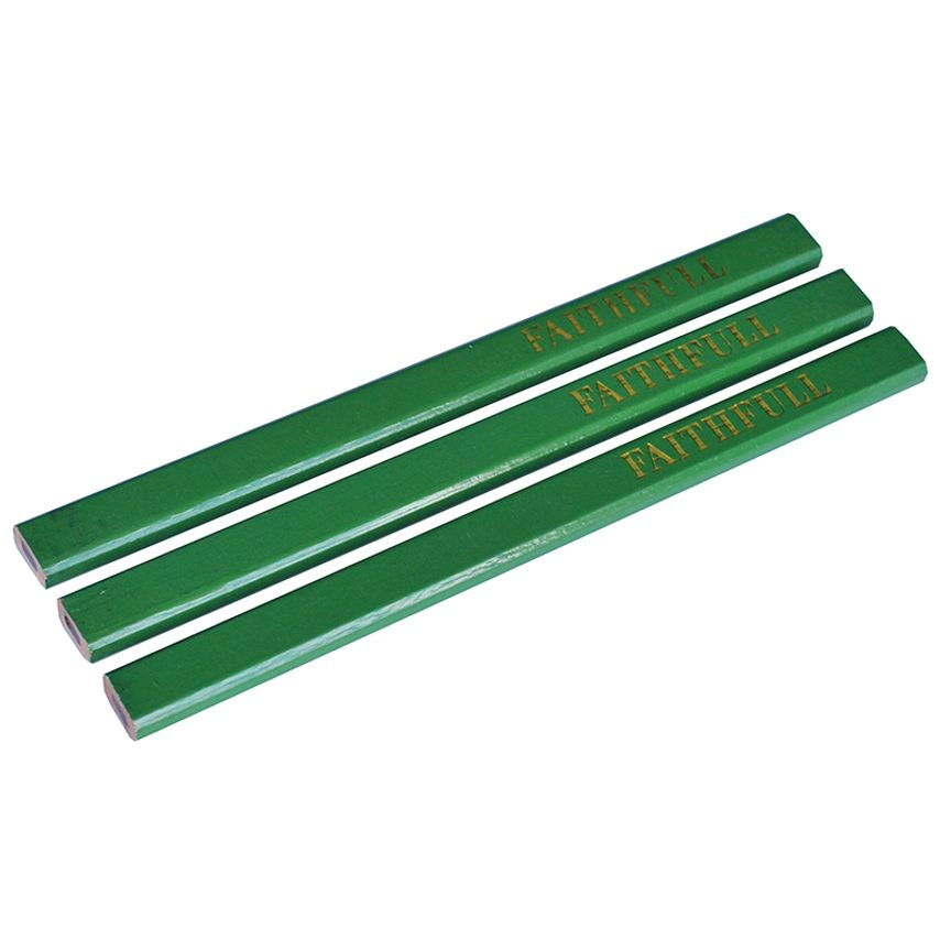 Carpenter's Pencils - Green / Hard (Pack 3) FAICPG