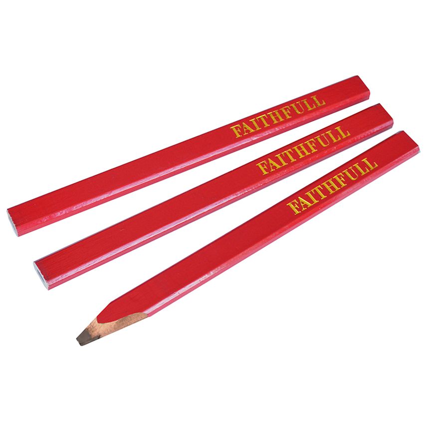 Carpenter's Pencils - Red / Medium (Pack 3) FAICPR