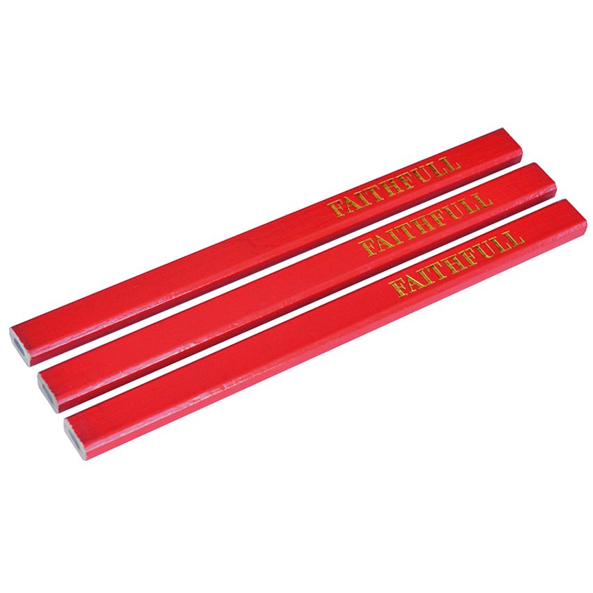 Carpenter's Pencils - Red / Medium (Pack 3) FAICPR