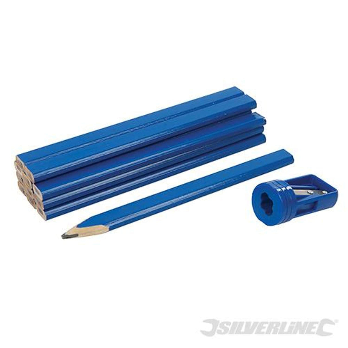 Carpenters Pencils & Sharpener Set 13 Piece 175mm