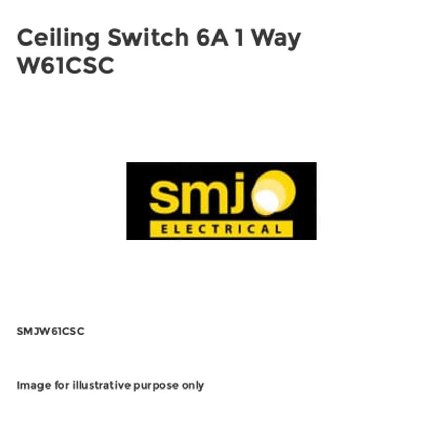 Ceiling Switch 6A 1 Way W61CSC SMJW61CSC