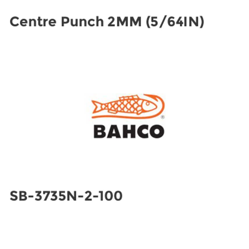 Centre Punch 2mm (5/64in) BAHCP564