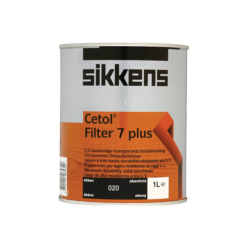 Cetol Filter 7 Plus Translucent Woodstain Ebony 1 litre SIKCF7PE1L