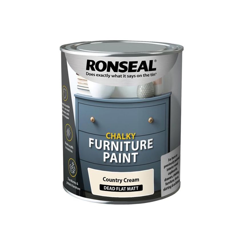 Chalky Furniture Paint Country Cream 750ml RSLCFPCC750