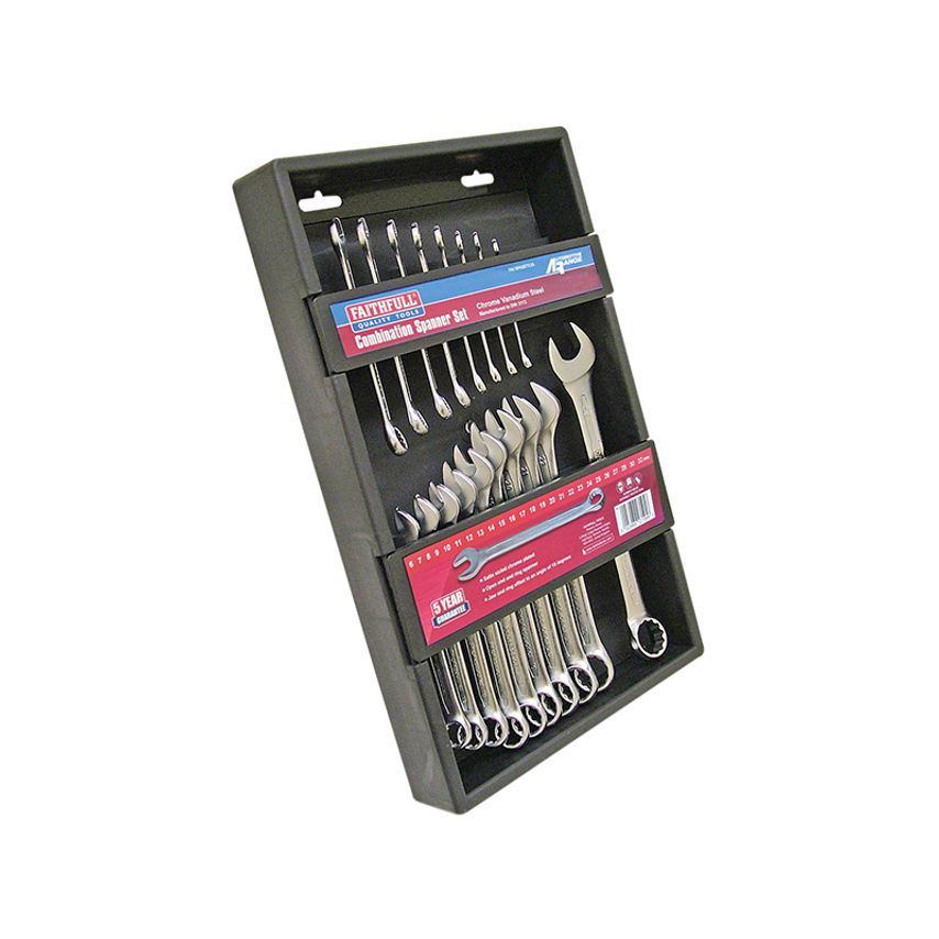 Chrome Vanadium Combination Spanner Set, 18 Piece FAISPASETC18