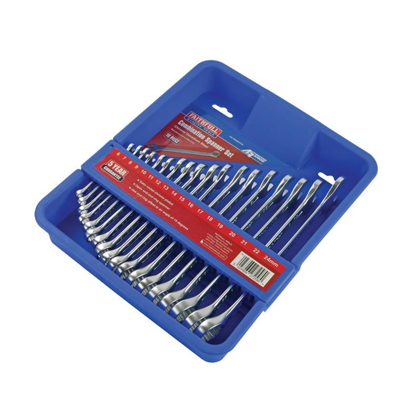 Chrome Vanadium Combination Spanner Set, 18 Piece FAISPASETC18