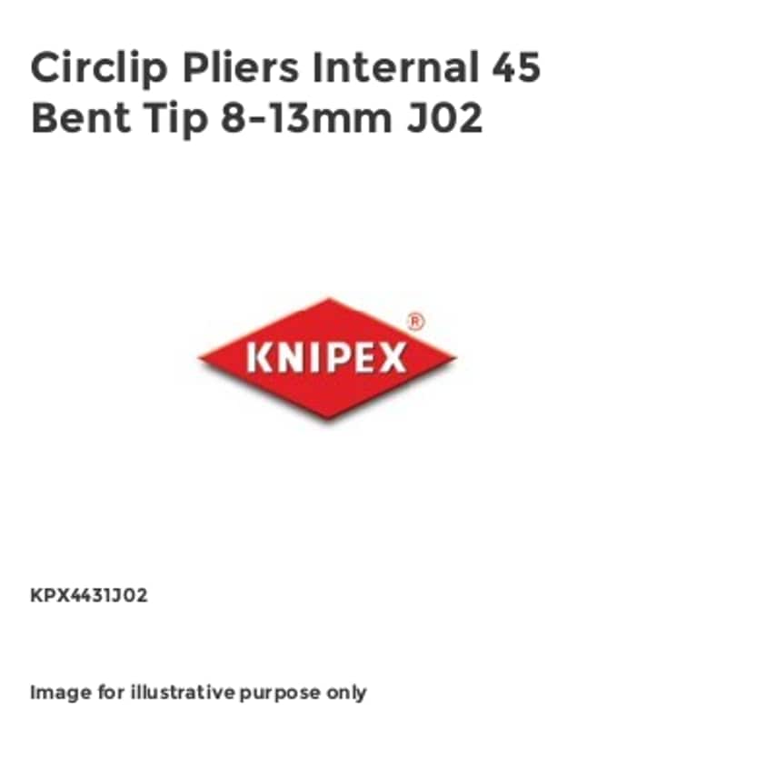Circlip Pliers Internal 45 Bent Tip 8-13mm J02 KPX4431J02