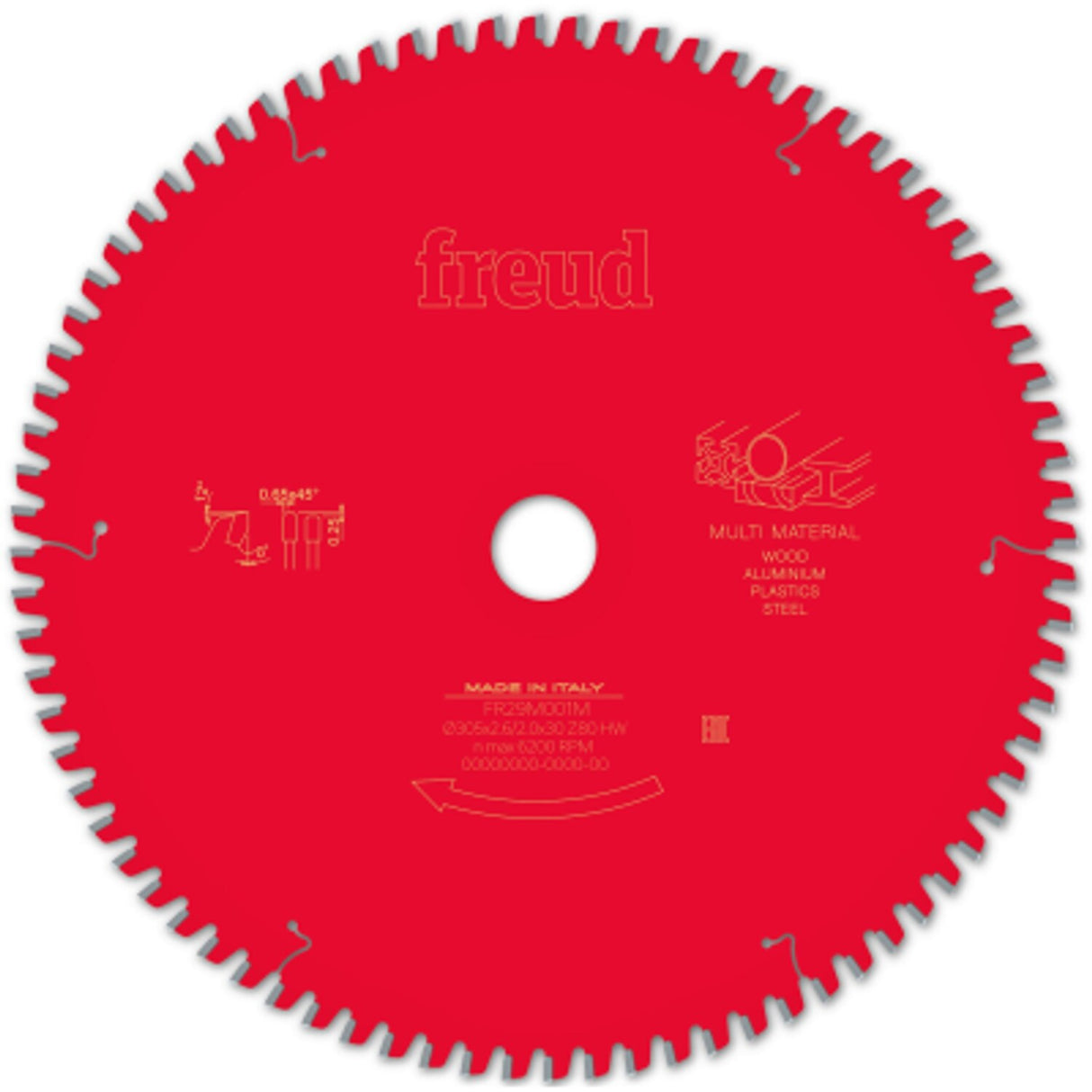 Circular Saw Blade Miter Multi-Material 305 x 30 x 2.6/2.0 X T80 LP91M 006P