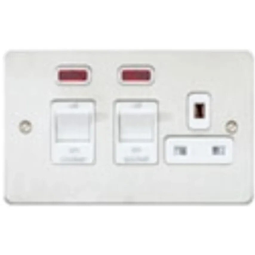 Ckr Control Switch DP Main Switch and socket Neon 45A Brushed Stainless - K14361BSSB