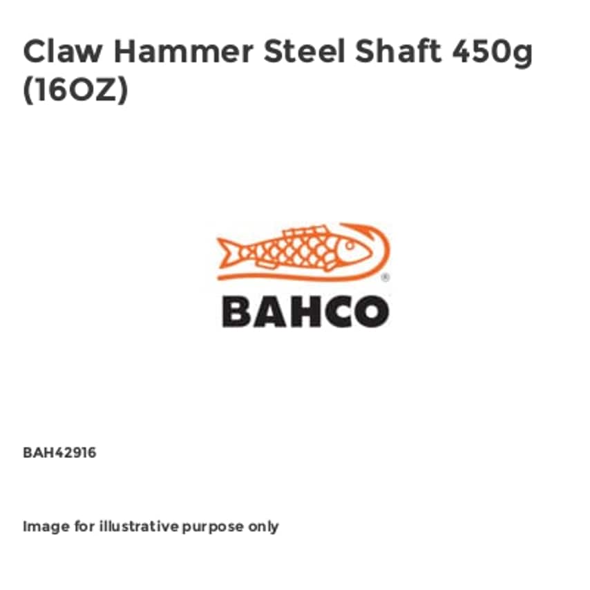 Claw Hammer Steel Shaft 450g (16OZ) BAH42916