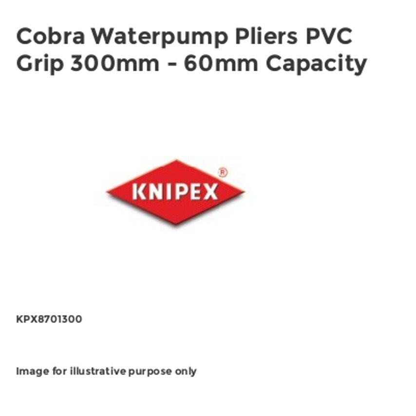 Cobra Waterpump Pliers PVC Grip 300mm - 60mm Capacity