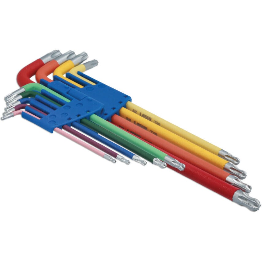 Colour Coded Star Key Set - Ball End 9PC