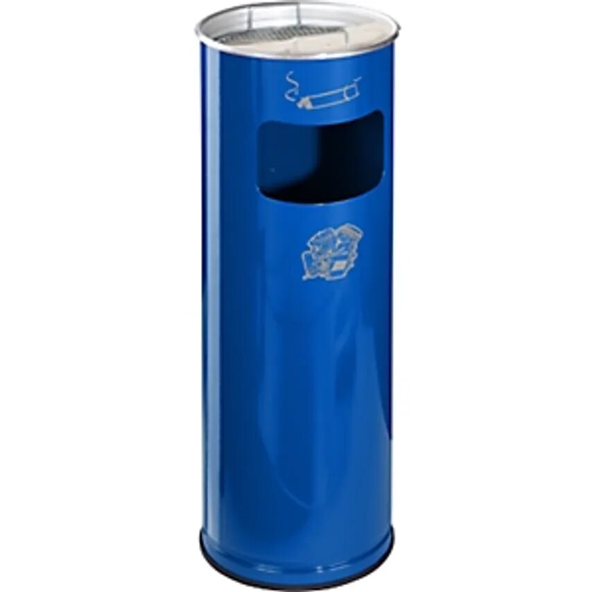 Combination Ashtray, Capacity 17 L, Hx660 X 230mm, Sheet Steel, Gentian Blue