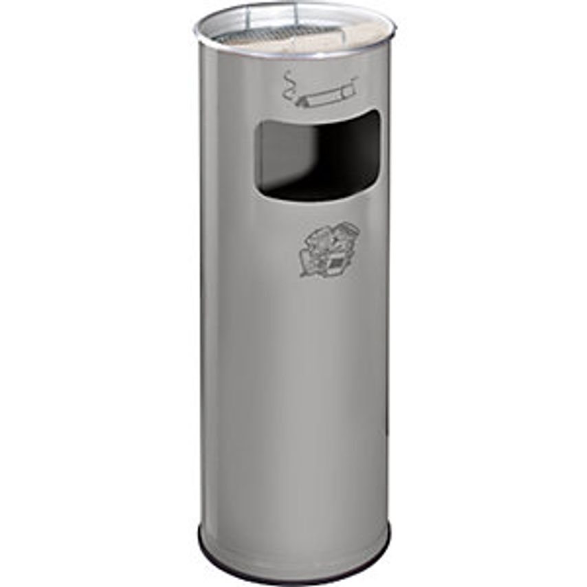 Combination Ashtray, Capacity 17 L, Hx660 X 230mm, Sheet Steel, Silver