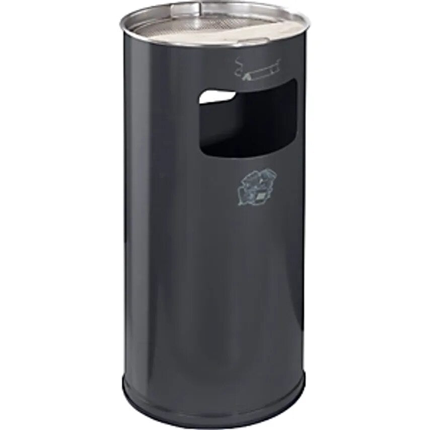 Combination Ashtray, Capacity 37 L, Hx700 X 320mm, Sheet Steel, Charcoal