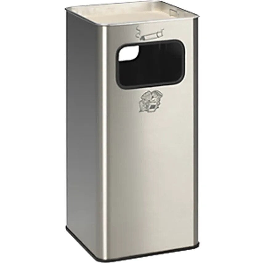 Combination Ashtray, Capacity 53 L, WxHxD 330 X 705 X 330mm, Stainless Steel