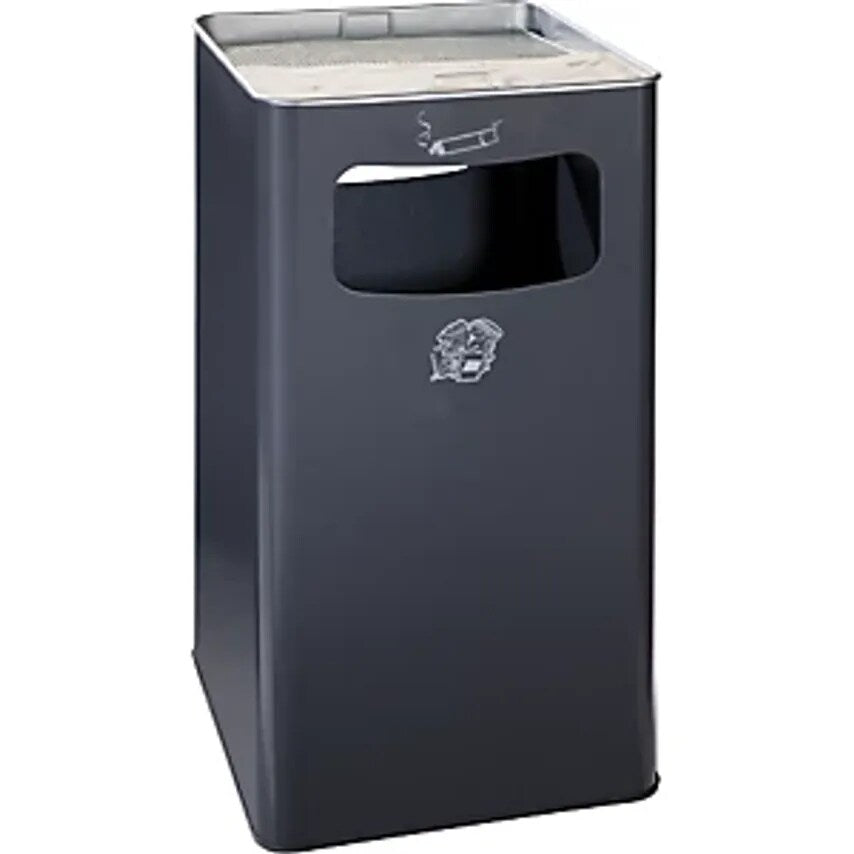 Combination Ashtray, Capacity 96 L, WxHxD 430 X 755 X 430mm, Sheet Steel, Charcoal