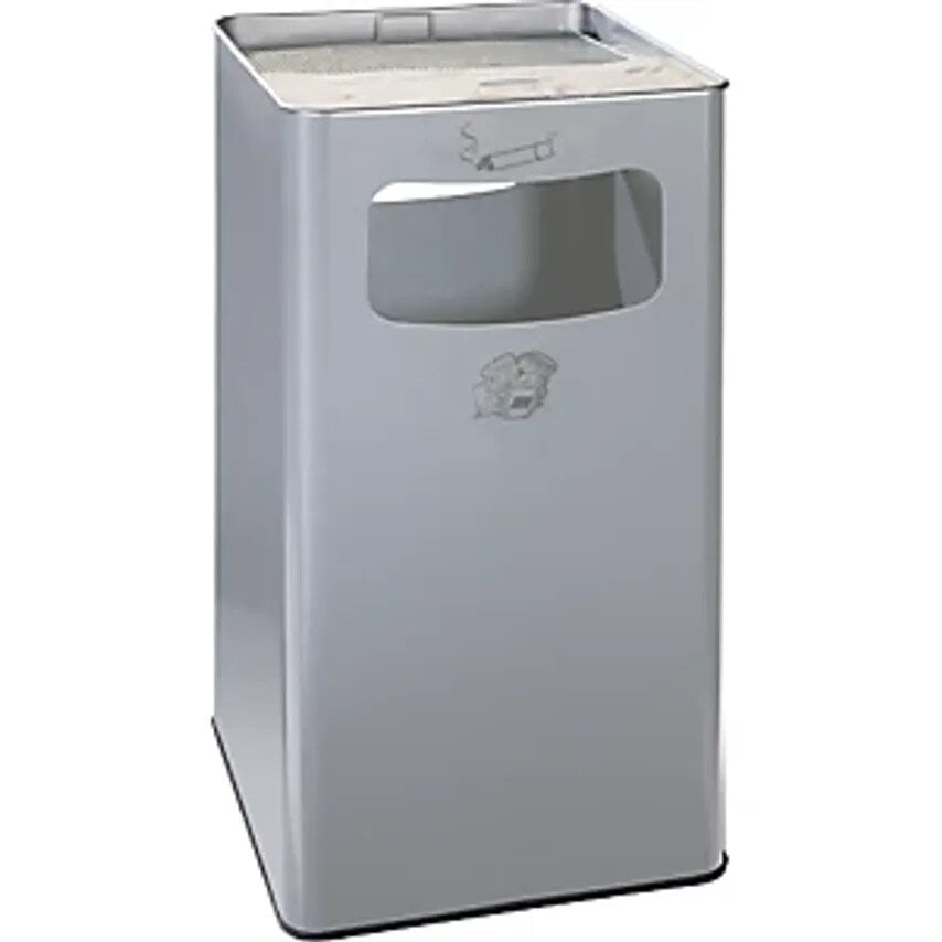Combination Ashtray, Capacity 96 L, WxHxD 430 X 755 X 430mm, Sheet Steel, Silver