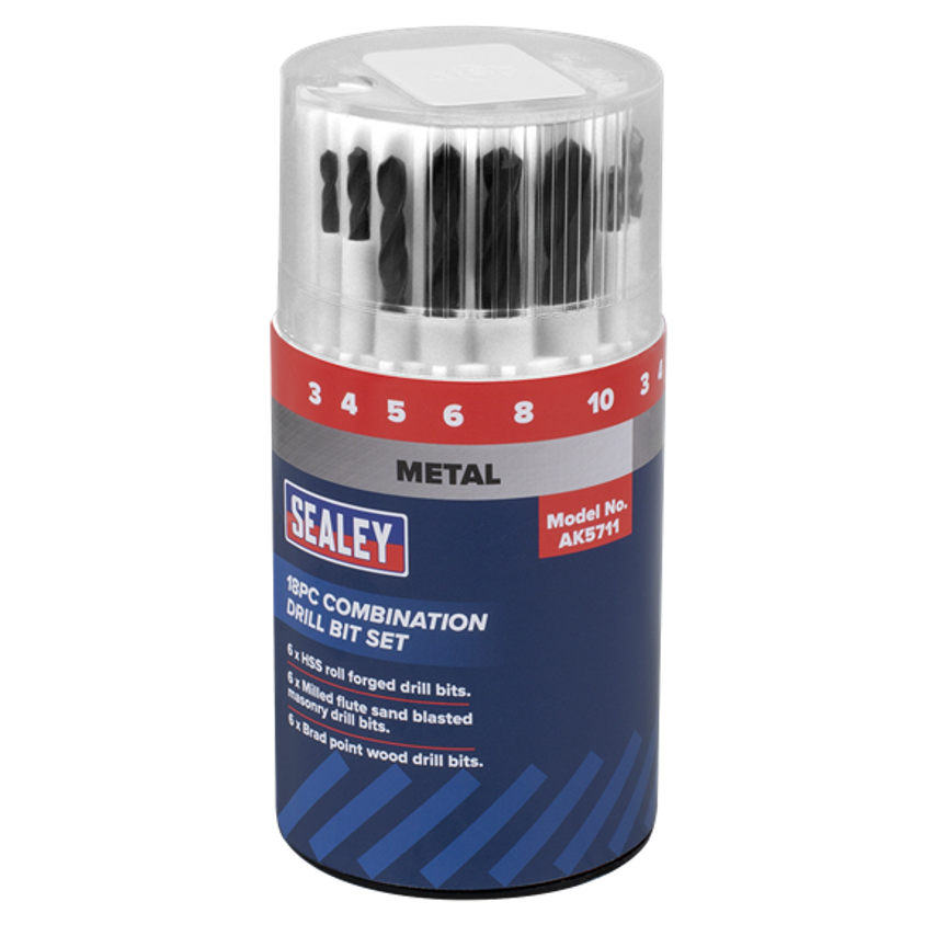 Combination Drill Bit Set - 18 Piece