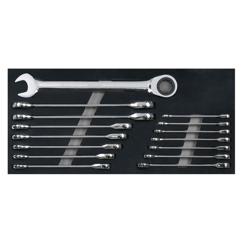 Combination Ratchet Spanner Set15 Piece Metric