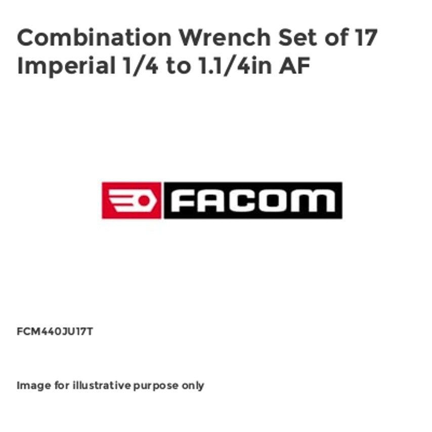 Combination Wrench Set of 17 Imperial 1/4 to 1.1/4in AF FCM440JU17T