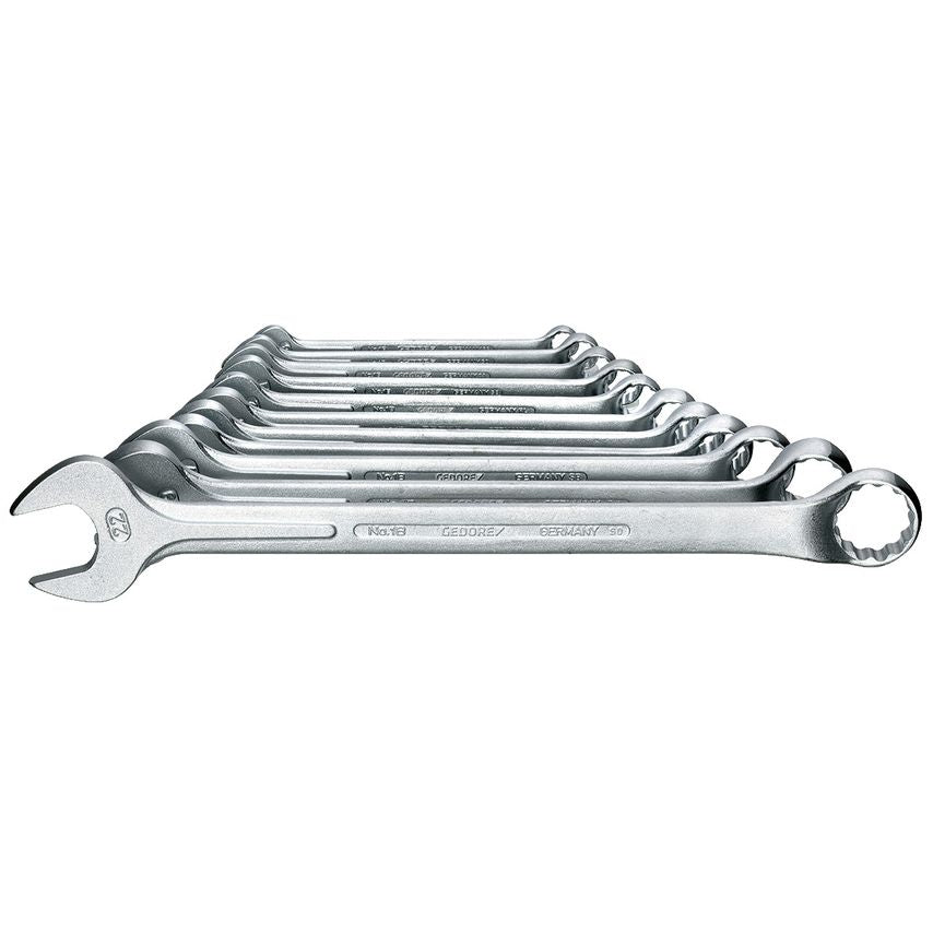 Combination spanner set 11 pcs 8-22 mm
