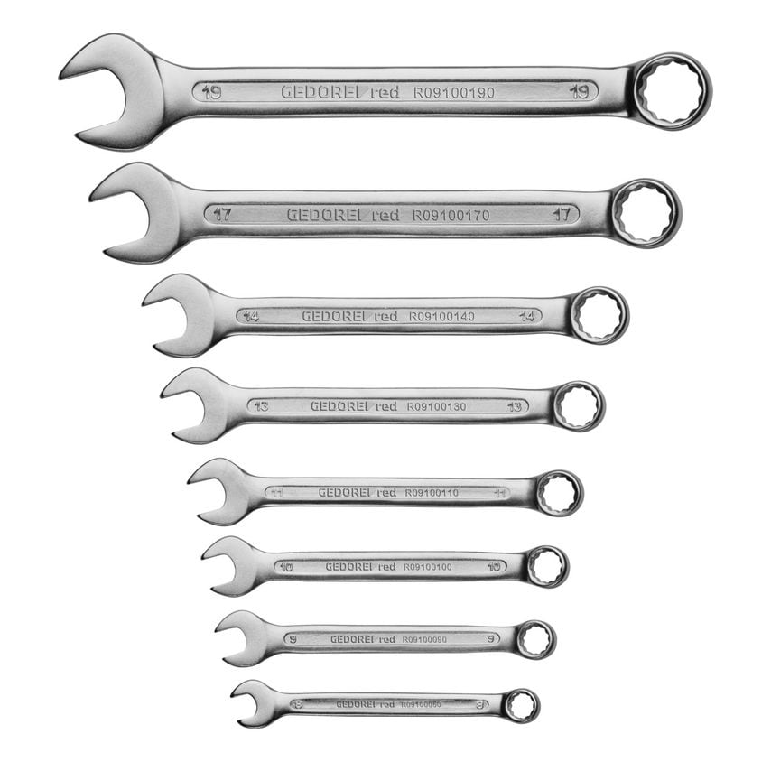 Combination spanner set size9-19mm 8pcs