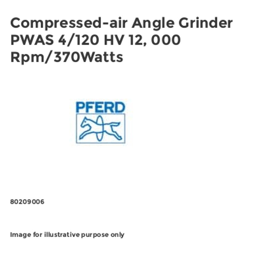 Compressed-air Angle Grinder PWAS 4/120 HV 12, 000 Rpm/370Watts