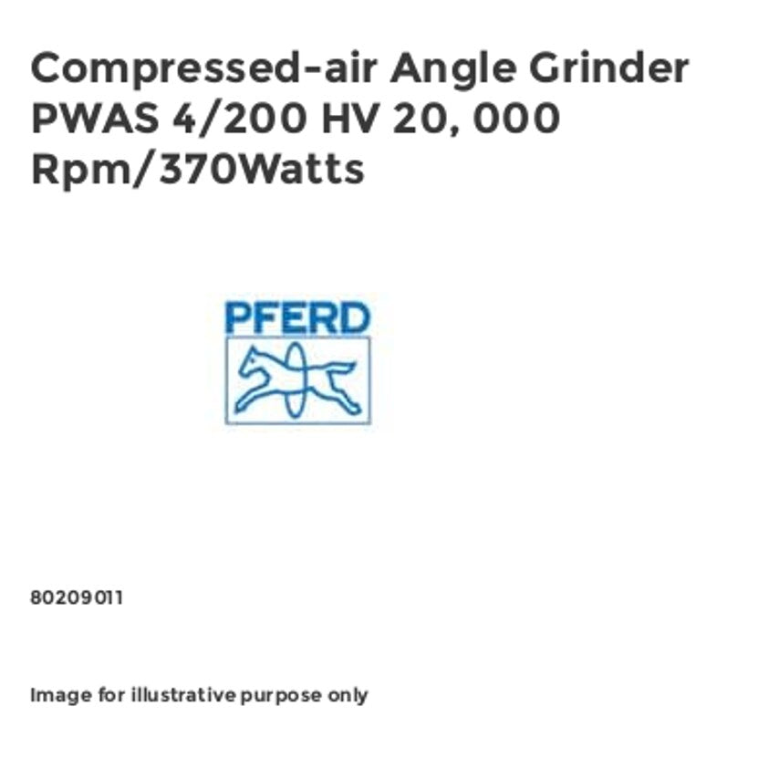 Compressed-air Angle Grinder PWAS 4/200 HV 20, 000 Rpm/370Watts