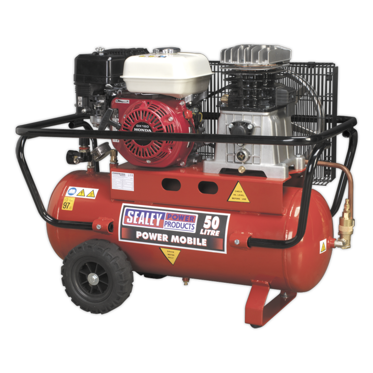 Compressor 50L Belt Drive Petrol Engine 5.5HP