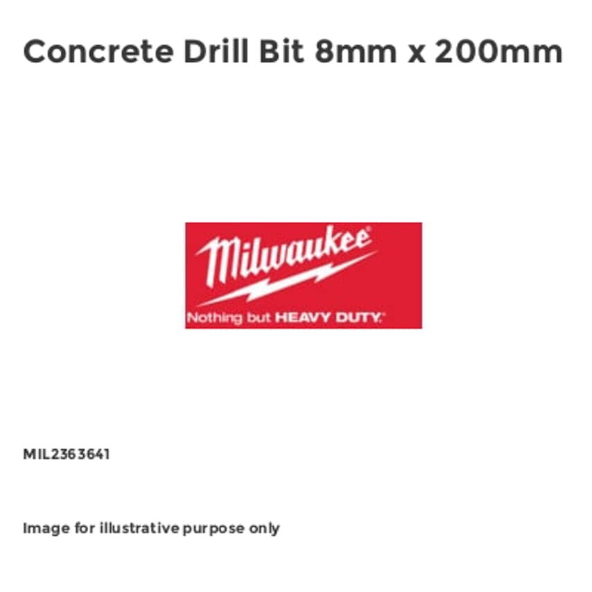 Concrete Drill Bit 8mm x 200mm MIL2363641