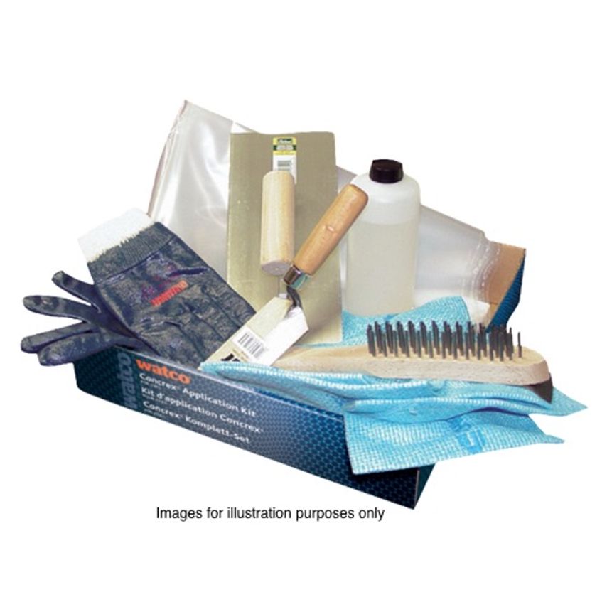 Concrex Application Kit Small, White Spirit-Wire Brush-Trowel