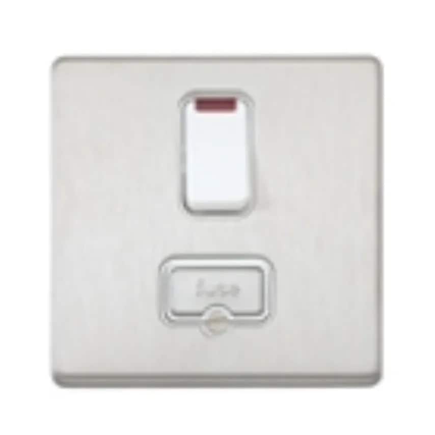 Connect Unit DP Switched FSD Neon 13A Sat Gold White Insert