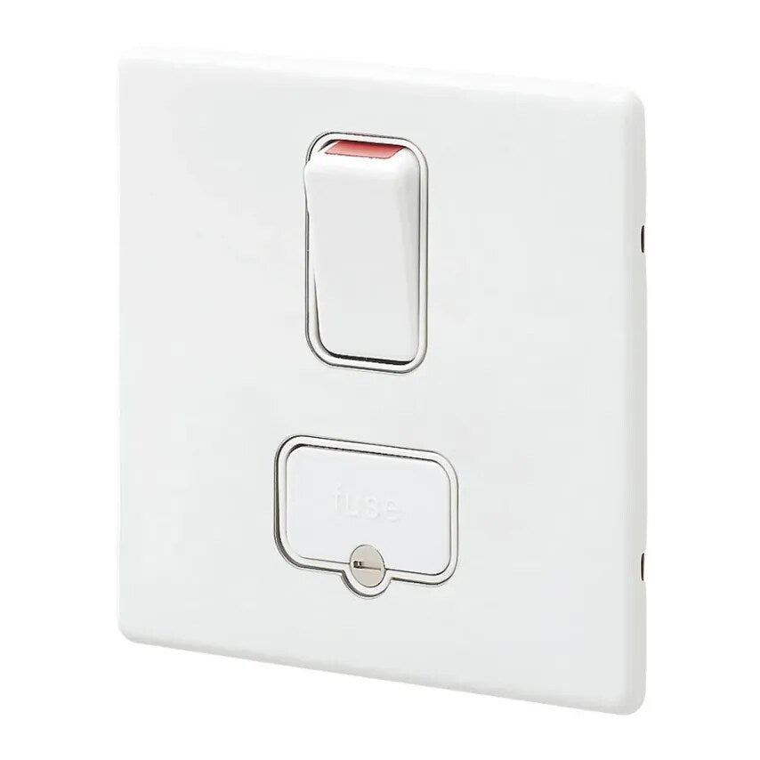 Connection Unit DP Switched Fused 13A White White Inserts