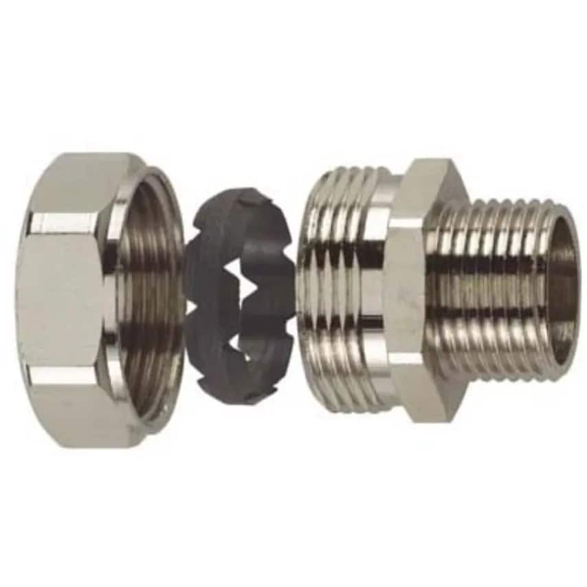 Connector External Metric Thread 25mm Brass