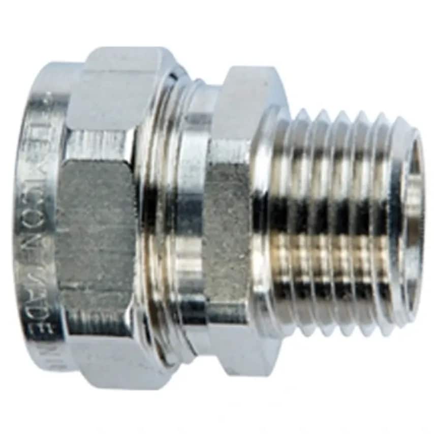 Connector Swivel External Metric Thread 25mm Brass IP68 - FSS25-M25-S
