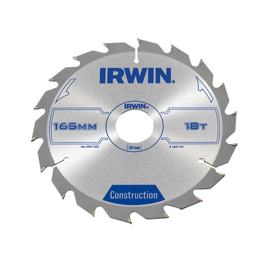 Construction Circular Saw Blade 165 x 30mm x 18T ATB