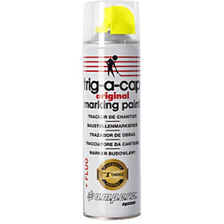Construction Site Marking Spray, Content 500 Ml, Solvent-Based, Pack Of 12 Cans, Yellow Fluo