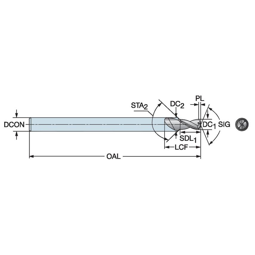 CoroDrill 862-GM Solid Carbide Micro Drill for Pilot Holes 862.2-3000-060A0-GPX2BL