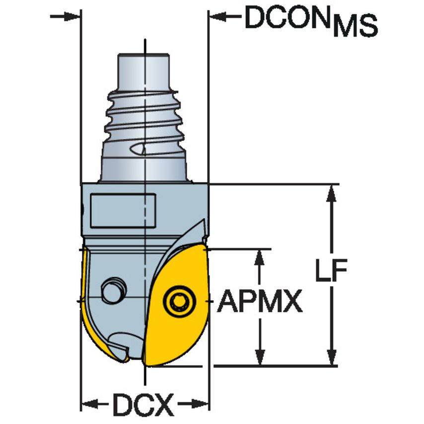 CoroMill 216 Ball Nose Milling Cutter RA216-25EH25