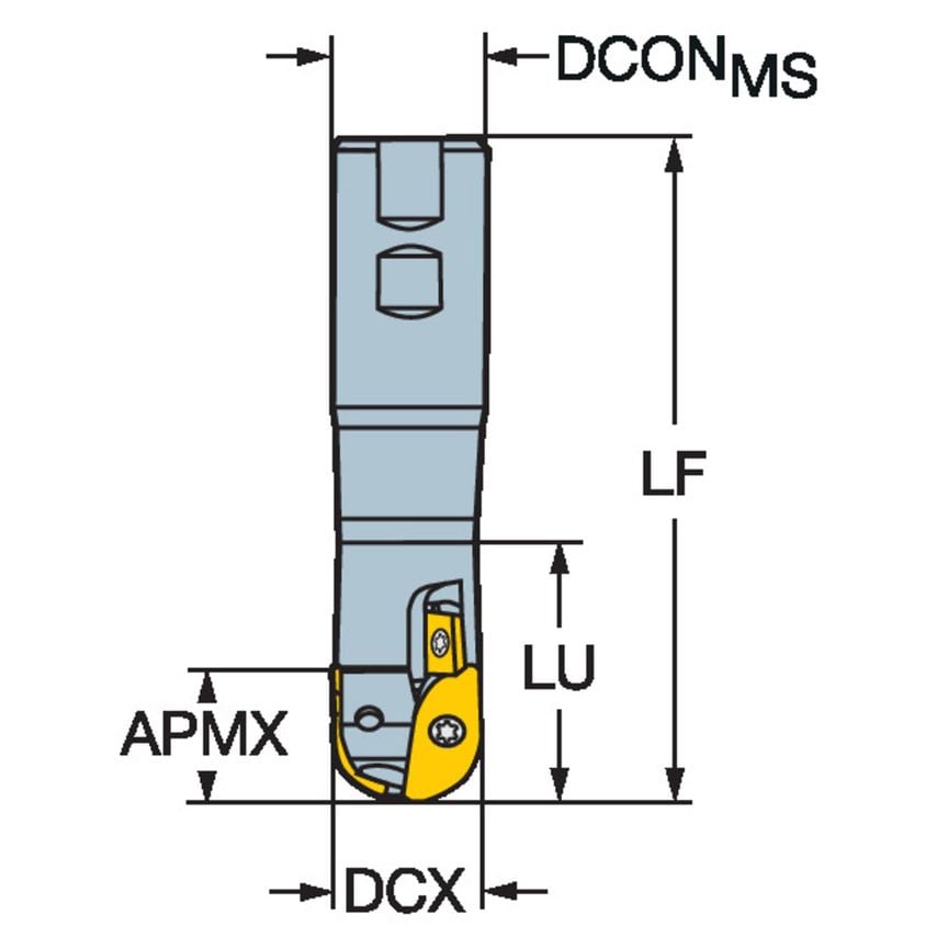 CoroMill 216 Ball Nose Milling Cutter RA216-32M32-101