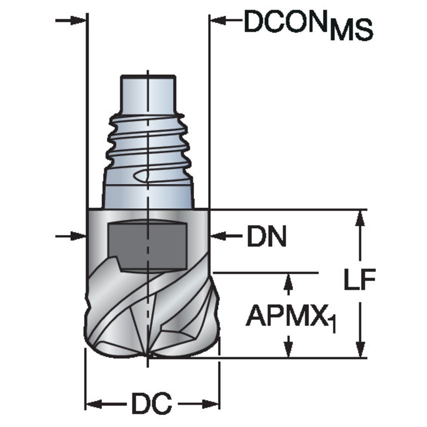 CoroMill 316 Solid Carbide Head for High Feed Face Milling 316-20HM450-20020P1730
