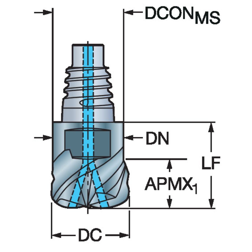 CoroMill 316 Solid Carbide Head for High Feed Face Milling A316-20HM450C07520P1730