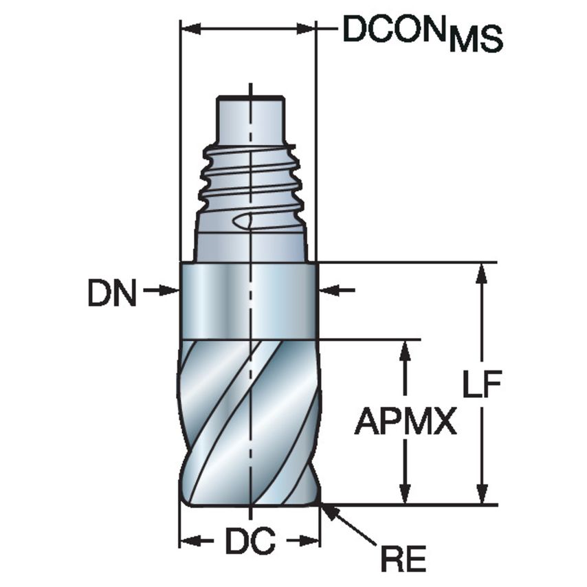 CoroMill 316 Solid Carbide Head for High Feed Side Milling 316-25FL642-25010L1745