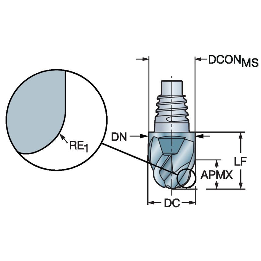 CoroMill 316 Solid Carbide Head for Profiling 316-20BM240-200AG1730